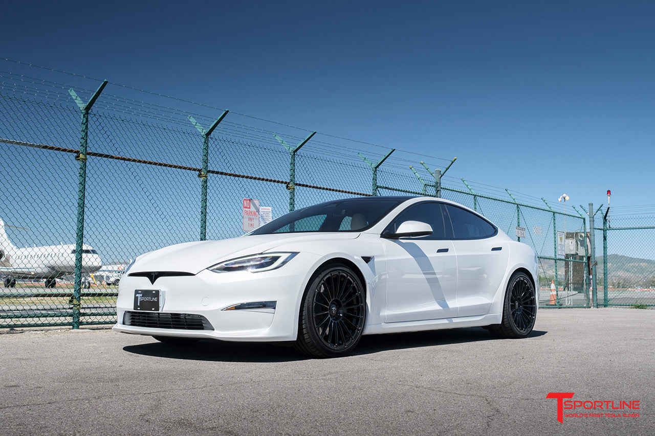 Pearl White Model S Plaid with 21