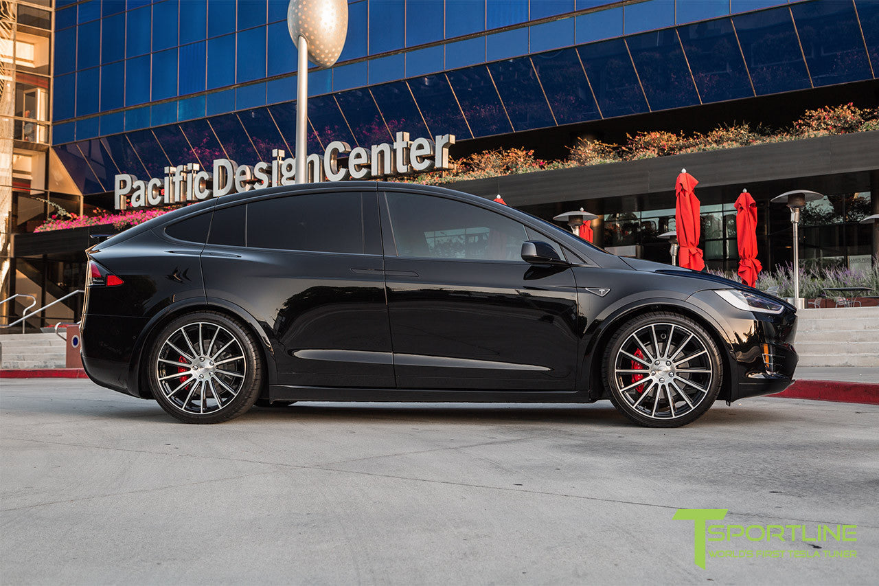 Black Tesla Model X with Diamond Black 22 inch MX114 Forged Wheels 