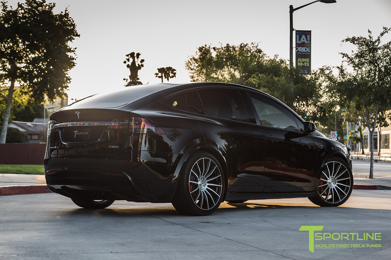 Black Tesla Model X with Diamond Black 22 inch MX114 Forged Wheels 