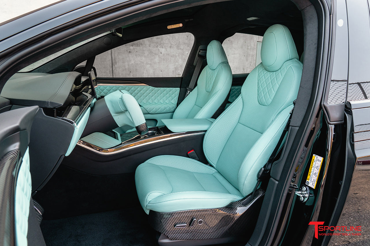 Black Model X with Tiffany Blue Leather Interior