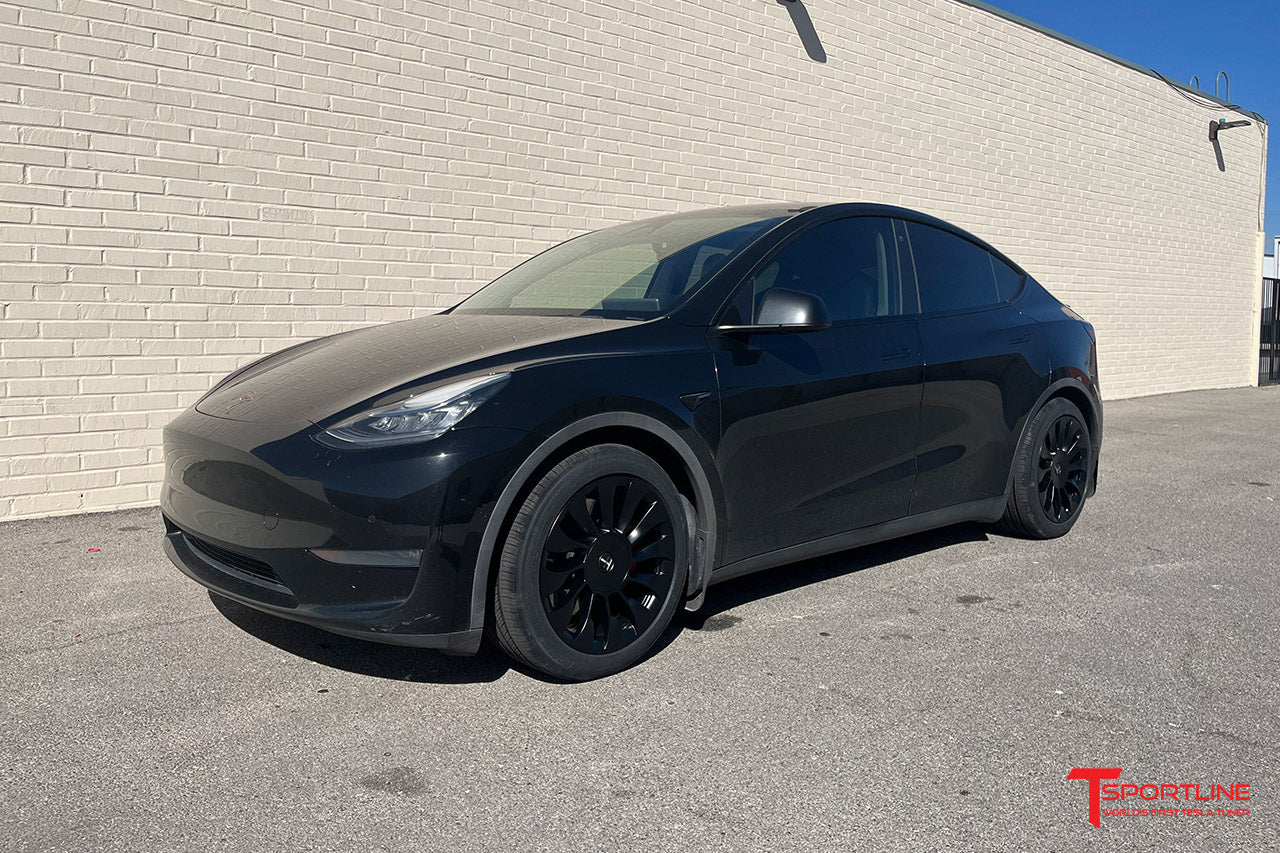 Black Tesla Model Y with TSV 19" Wheels