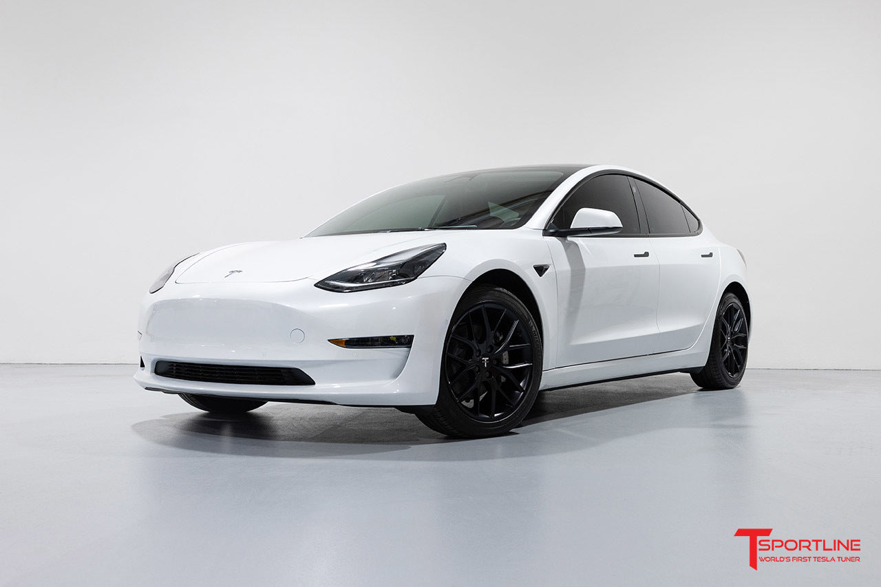 Pearl White Tesla Model 3 with Perforated Cardinal Red Leather Interior Upgrade