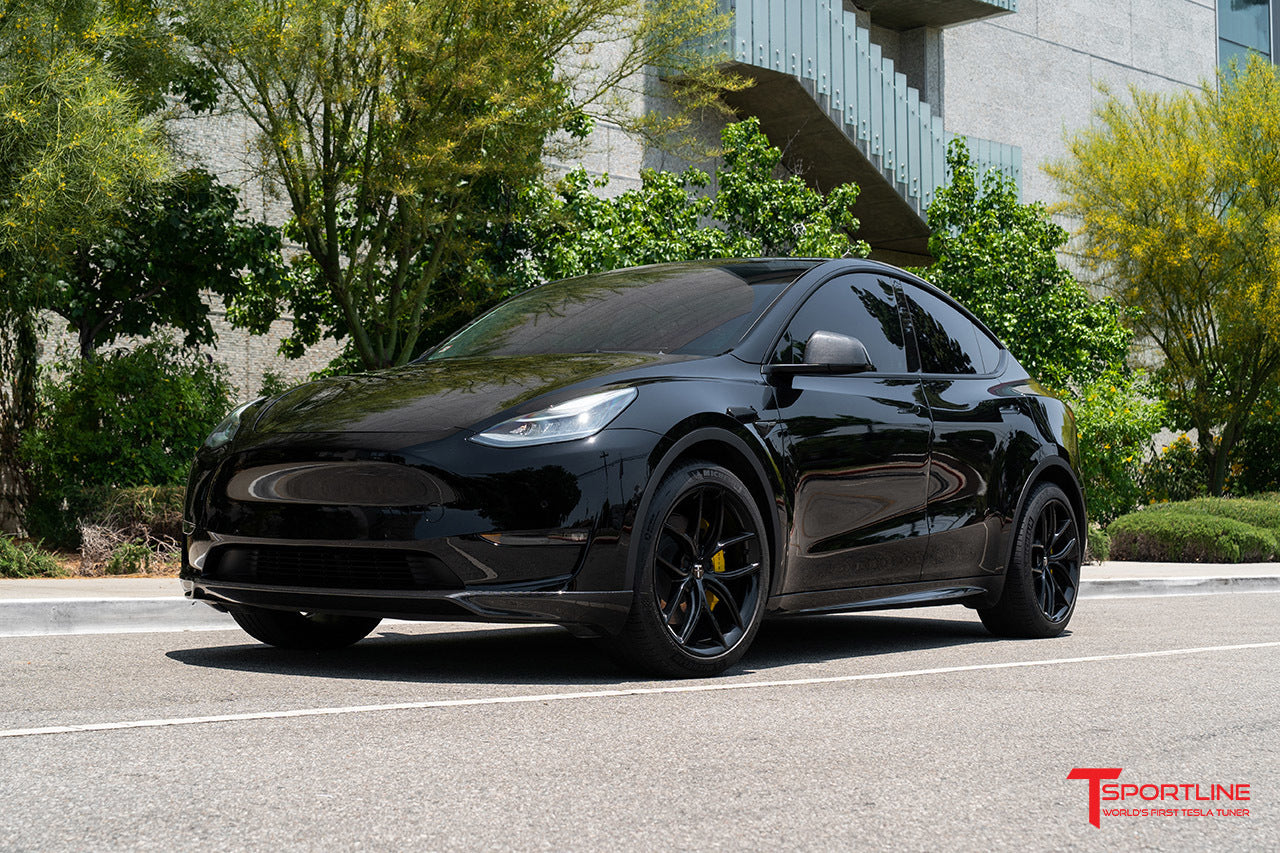 Black Model Y with Carbon Fiber Sport Package