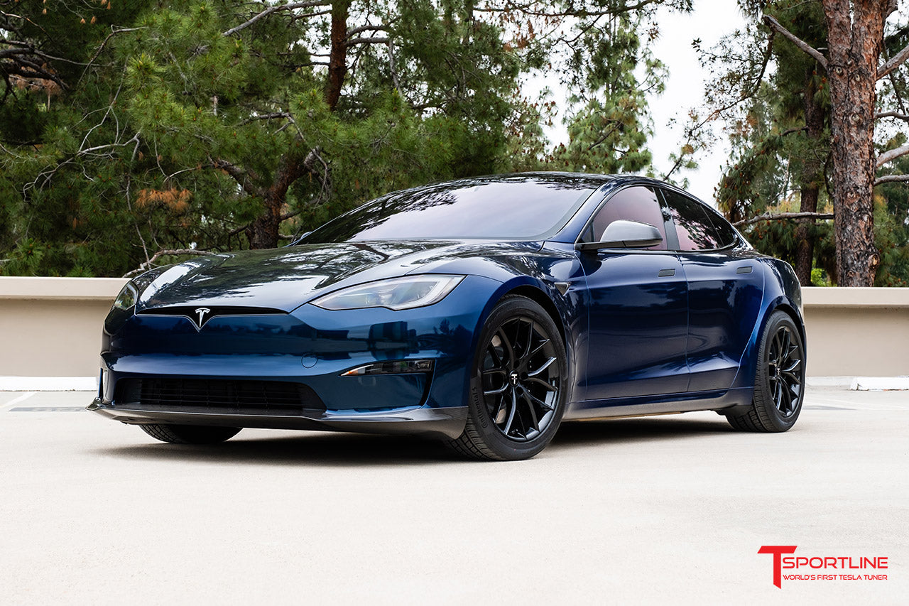 Inozetek Midnight Metallic Blue Tesla Model S with Carbon Fiber Sport Package