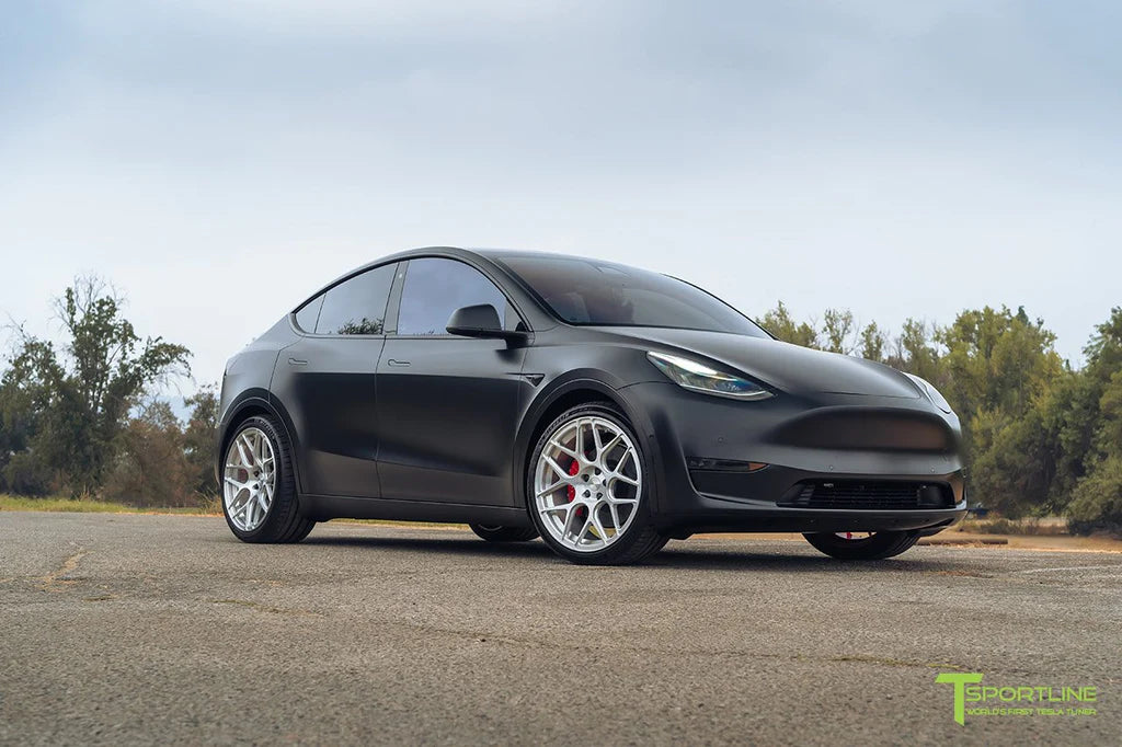 Xpel Stealth Black Tesla Model Y with 21" TY117 Forged Wheels