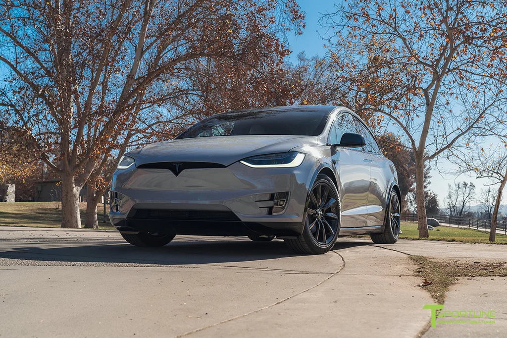 Inozetek Chalk Gray Tesla Model X - Cream Interior with Oakwood Trim