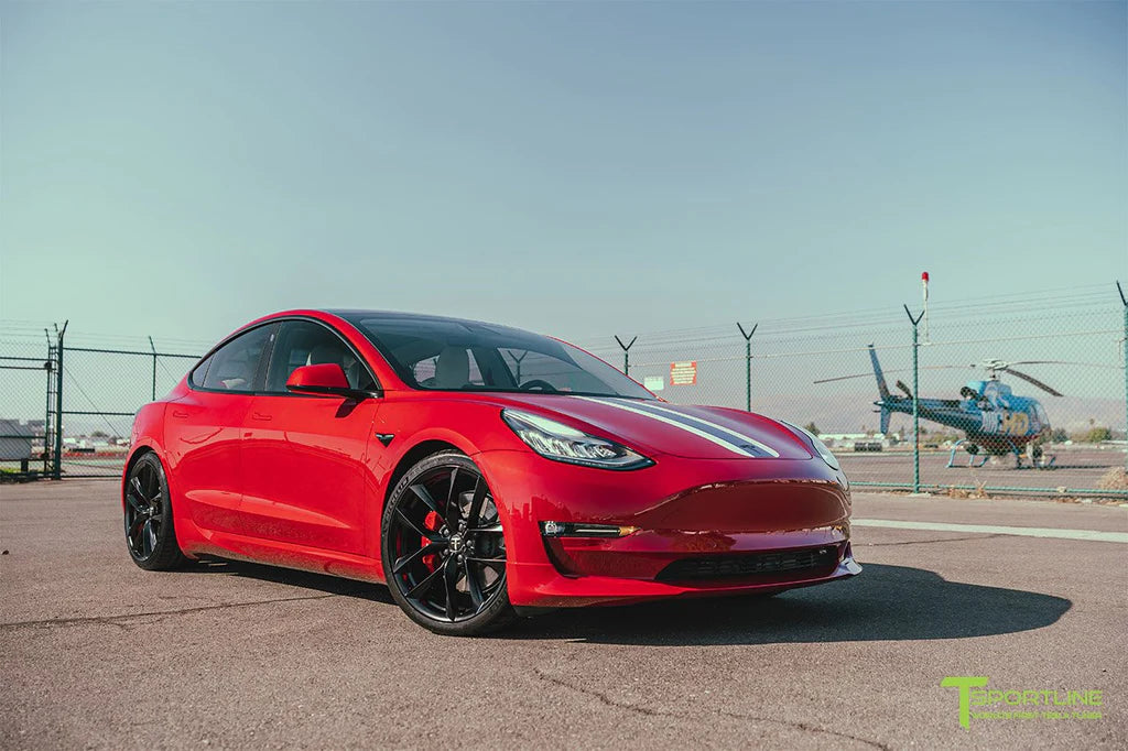 Red Multi-Coat Model 3 with Carbon Fiber Sport Package