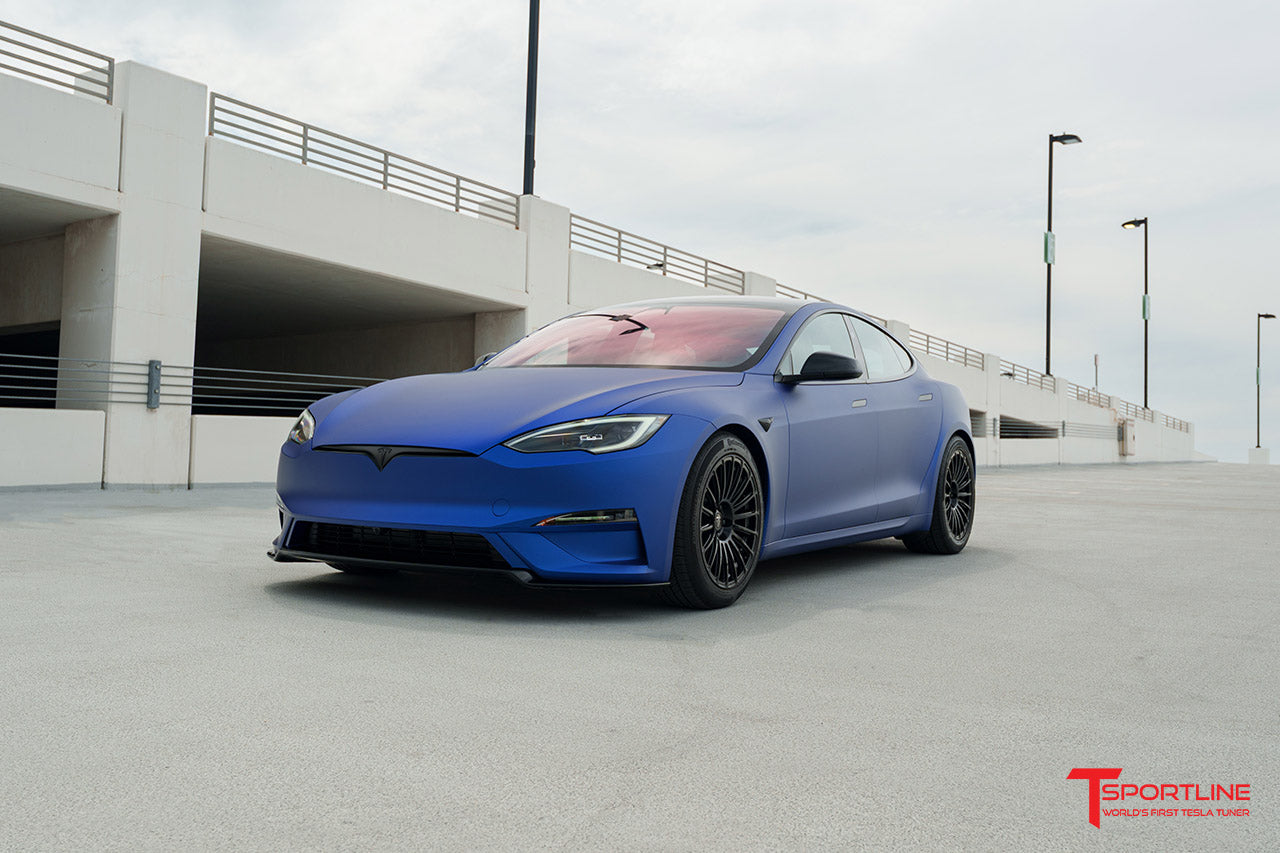 Inozetek Azure Blue Tesla Model S with 19" TS118 Wheels
