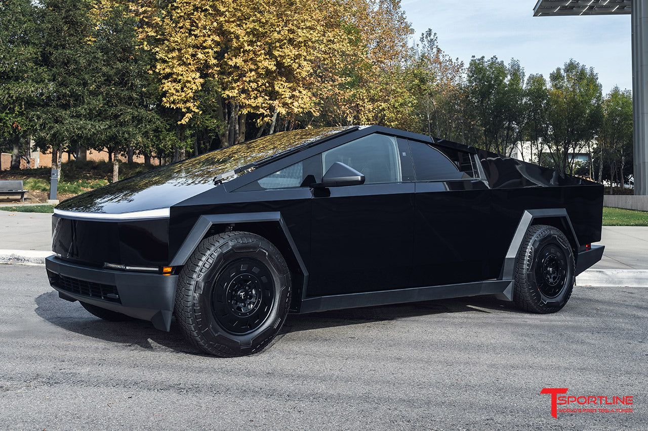 Inozetek Gloss Black Cybertruck with TCT 20" AeroMaxx Wheels & Aero Covers