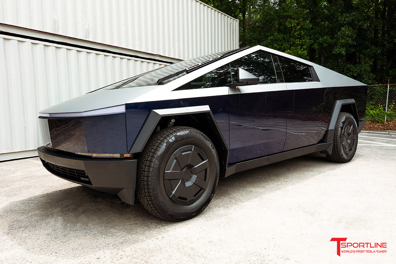 Inozetek Metallic Blue Raspberry Tesla Cybertruck with Two-Tone Inozetek Satin Liquid Star Metallic Upper