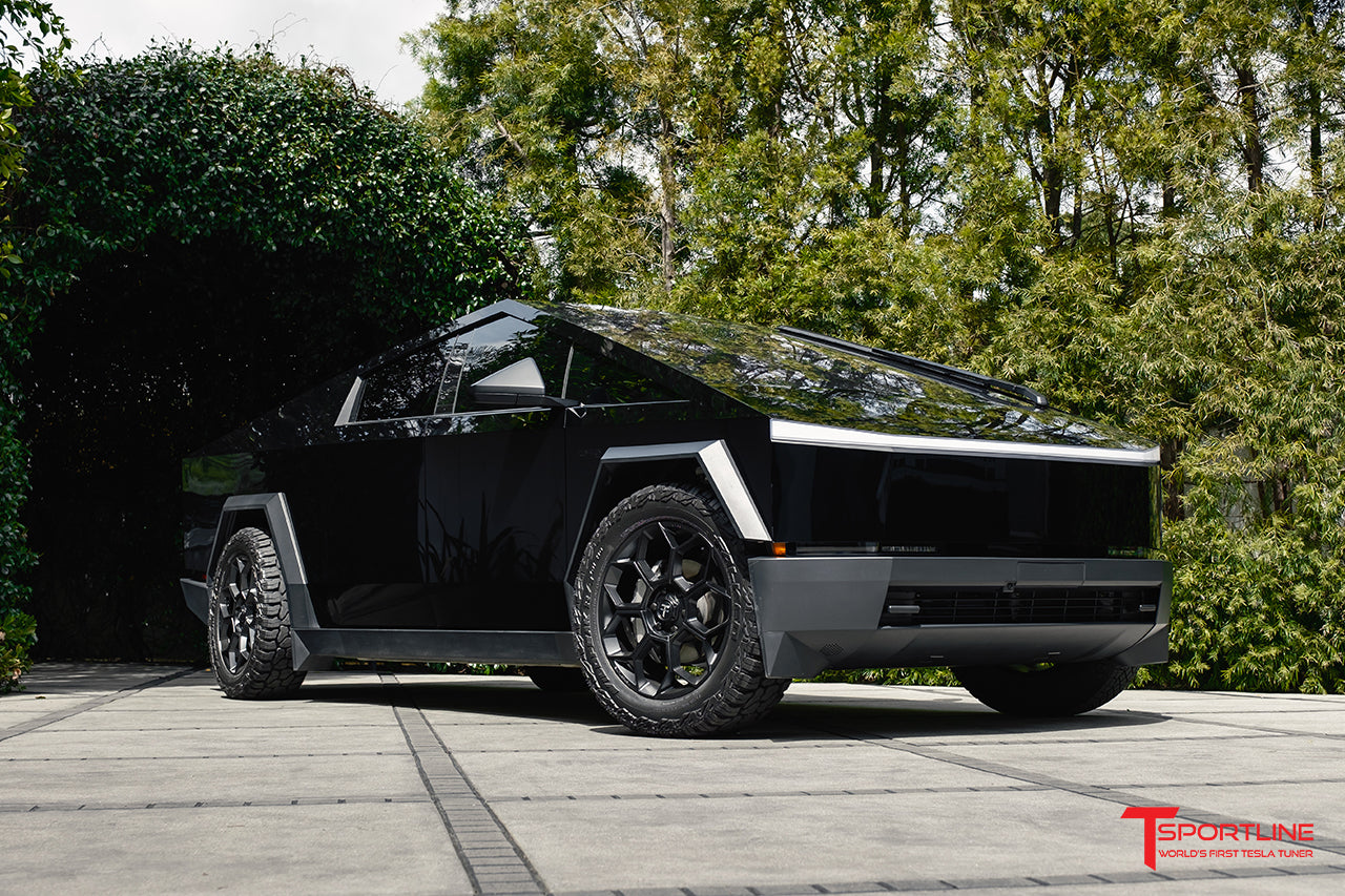 Inozetek Super Gloss Black Out Cybertruck with CT7 22" Wheels