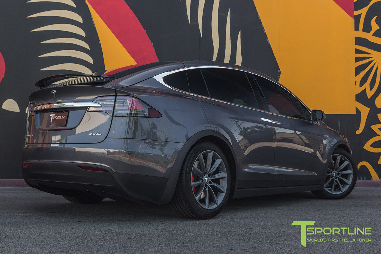 Midnight Silver Metallic Model X with 20" TST Tesla Wheel in Metallic Grey