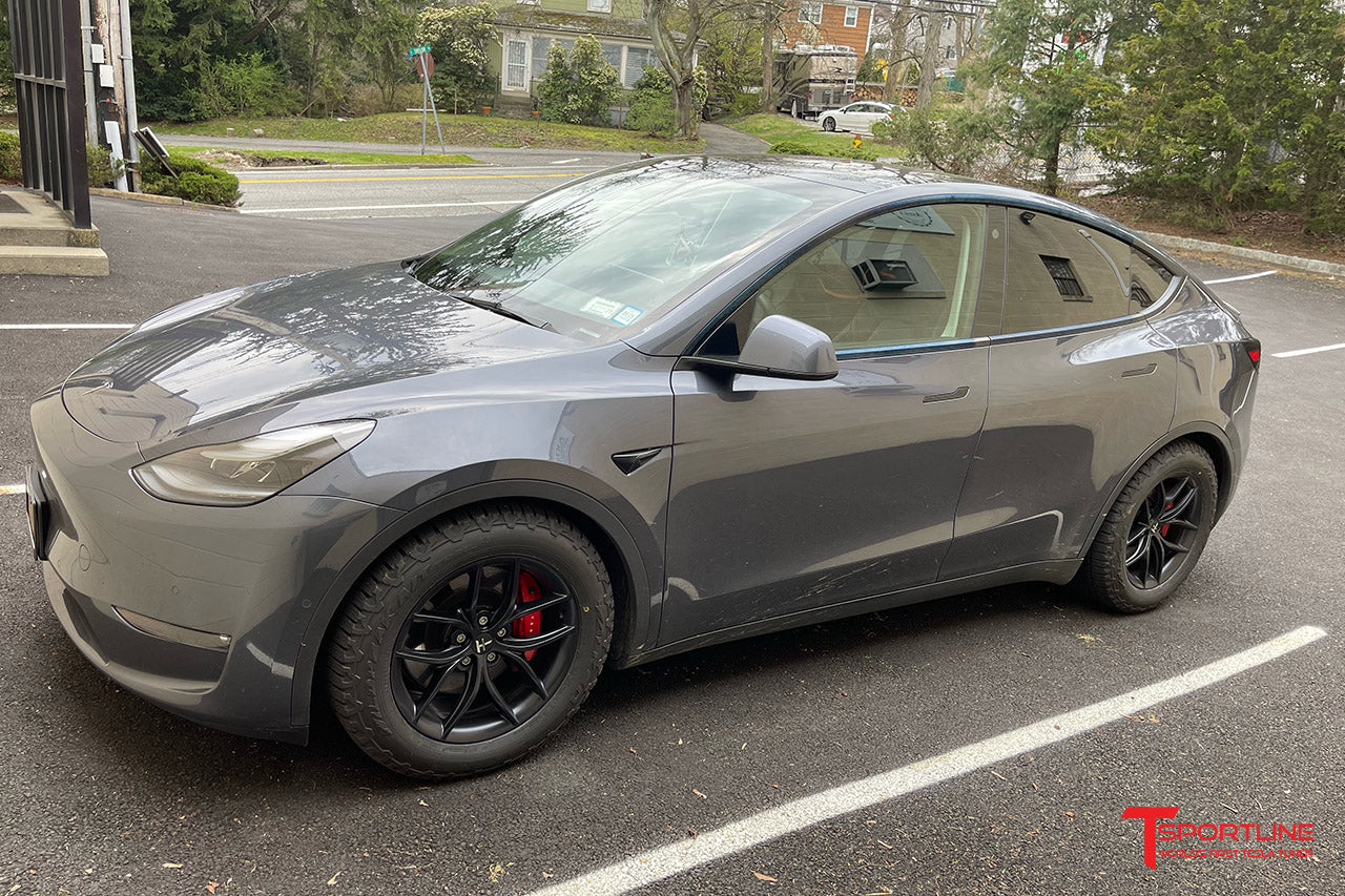 Midnight Silver Metallic Tesla Model Y with 18