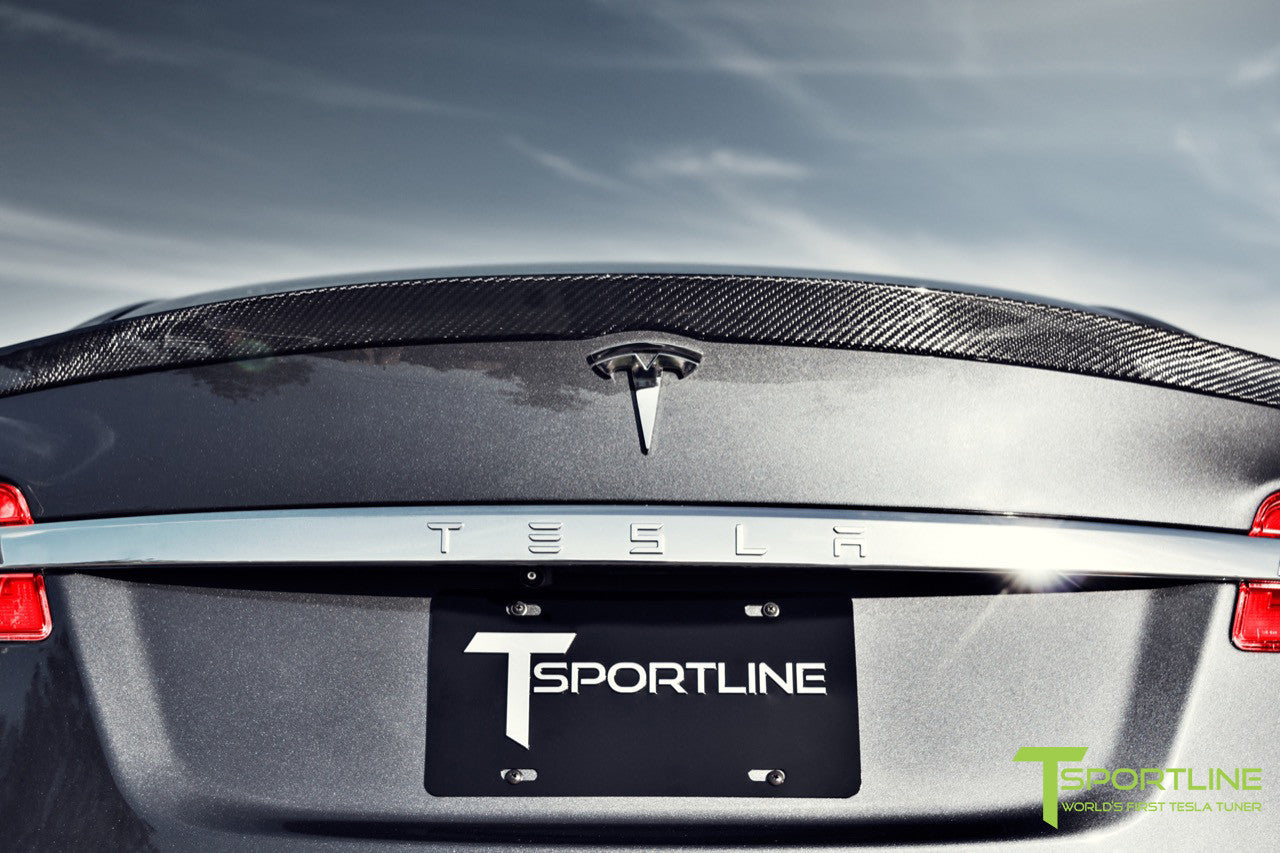 Tesla Model S Carbon Fiber Trunk Wing Spoiler - T Sportline - Tesla ...