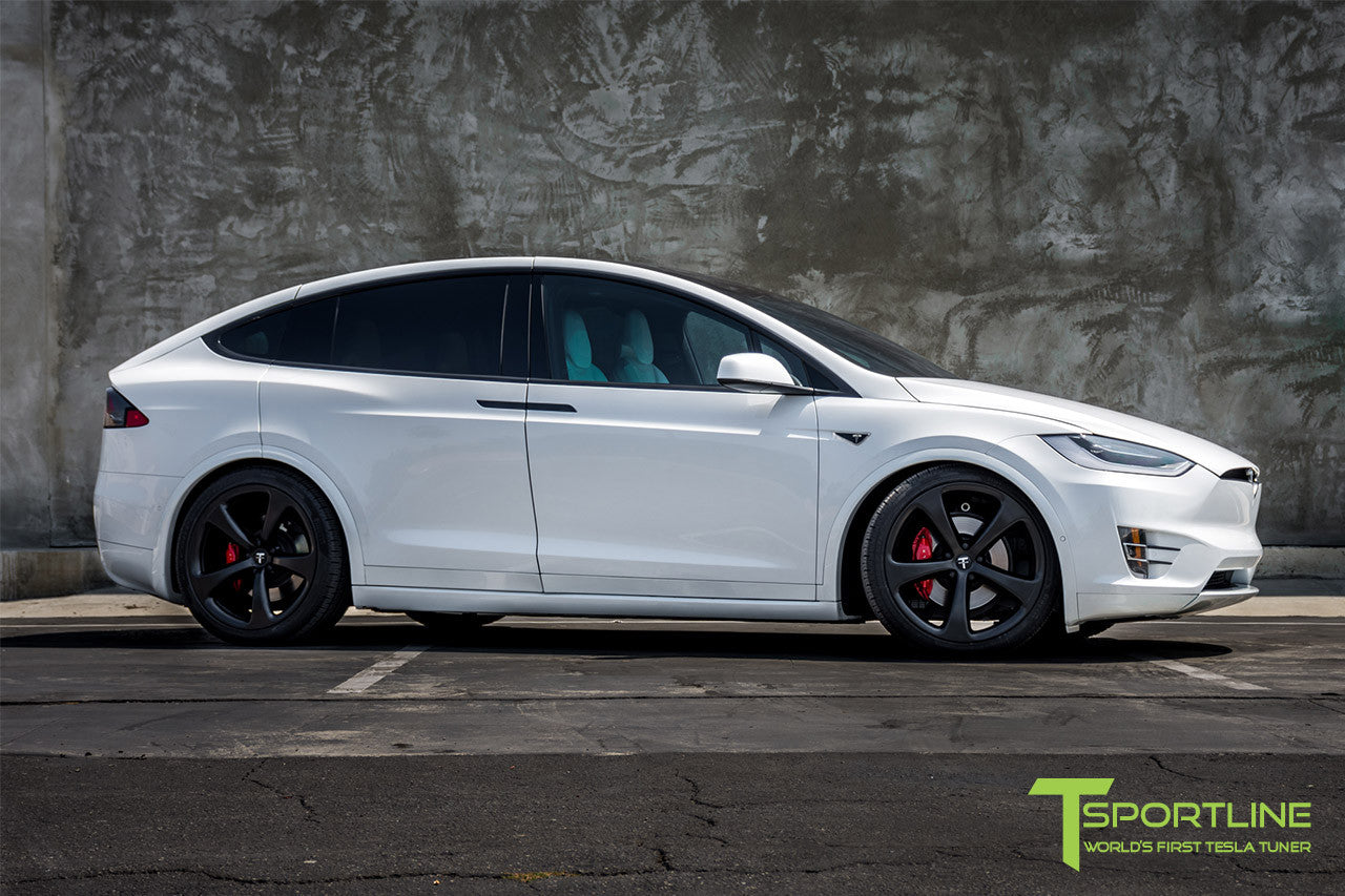 2016 Tesla Model X 90D Ludicrous - White Interior - 22 inch MX5 Forged Wheels Matte Black 
