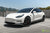 Pearl White Tesla Model 3 Performance with Carbon Fiber Front Apron (Lip/Splitter) by T Sportline 