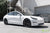 Pearl White Performance Dual Motor Tesla Model 3 with Lowering Springs and Matte Black 20 Inch TST Turbine Style Wheels by T Sportline 
