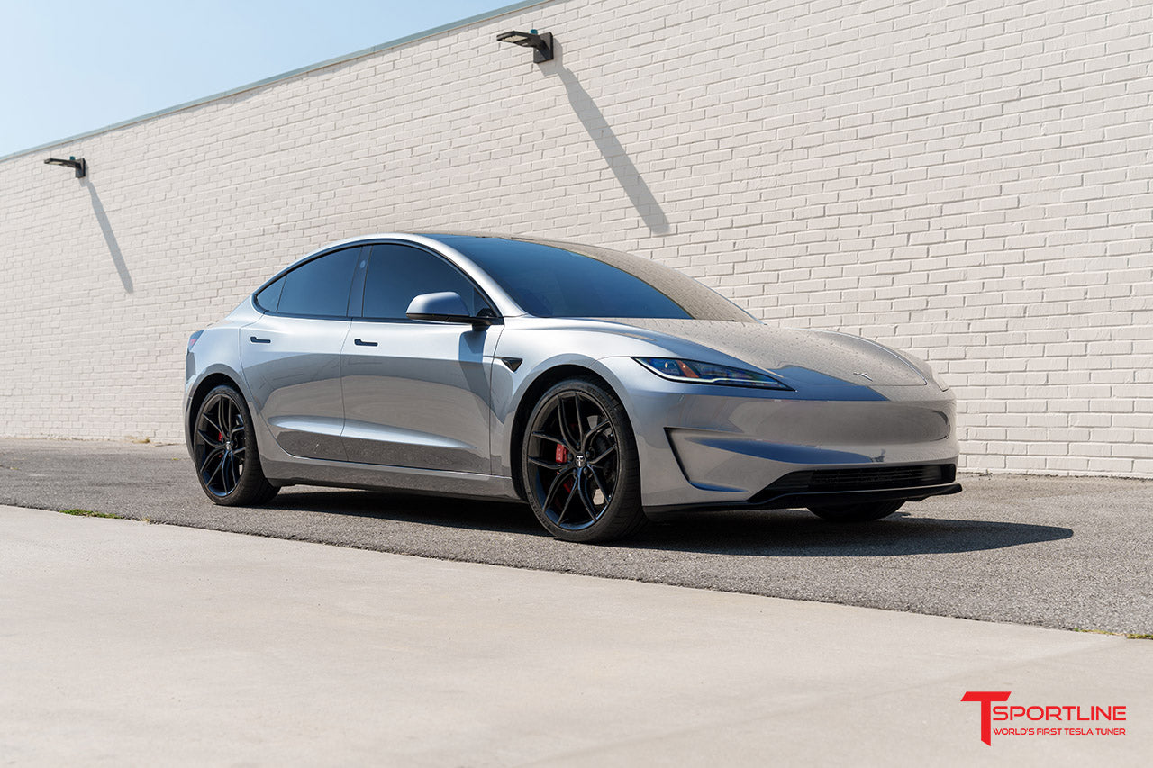 Tesla Model 3 Highland with 20 inch TS5 Zero G style Aftermarket Wheels in Satin Black or Satin Gray by T Sportline
