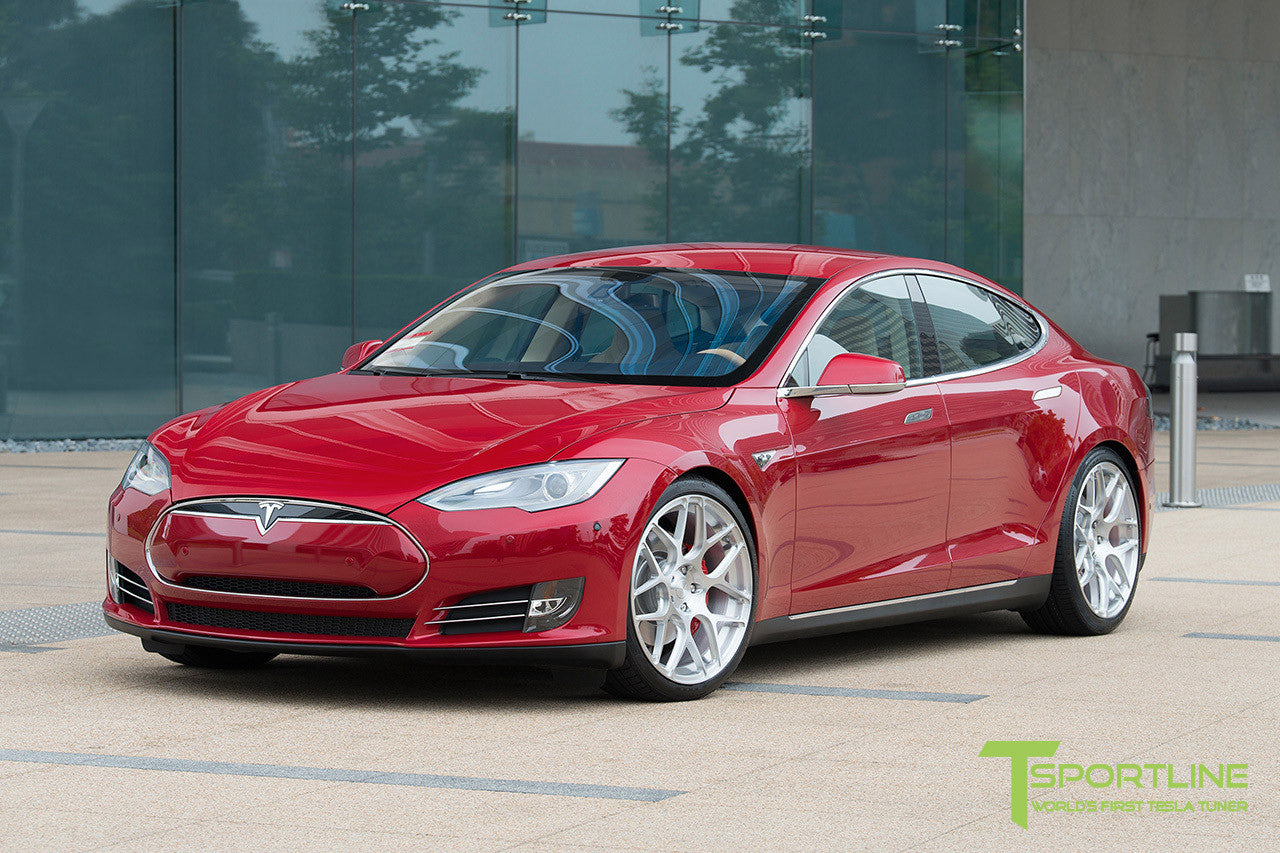 Red Multi-Coat Tesla Model S 1.0 with Brush Satin 21 inch TS117