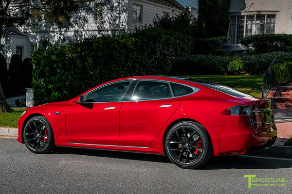 Red Multi-Coat Tesla Model S with 20