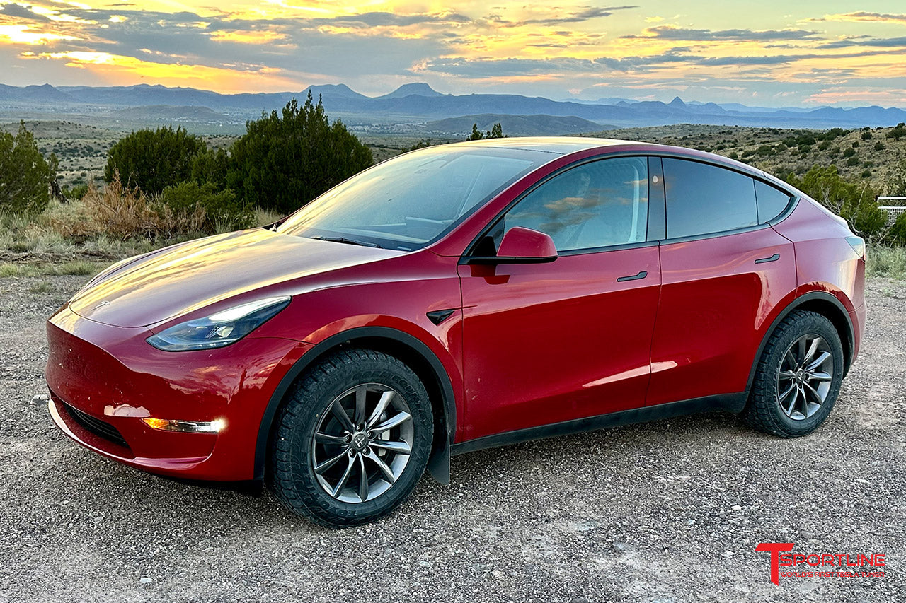 Red Multi-Coat Tesla Model Y with 18