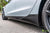 Satin Battleship Gray Performance Tesla Model 3 with Carbon Fiber Tesla Model 3 Front Apron (Front Splitter or Front Lip), Rear Diffuser, Side Skirt, and Rear Trunk Wing by T Sportline