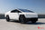 Satin White Tesla Cybertruck with 22" CTM Tesla Cybertruck Aftermarket Wheels in Satin Black and Reupholstered Ferrari Black Interior Door Insert and Upper Dash by T Sportline