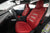Tesla Model 3 Custom Leather Seat Upgrade Interior Kit - Red Leather - Light Grey/Gray Suede Insignia - Perforated by T Sportline