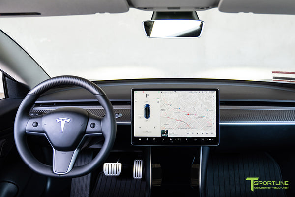 Tesla Model 3 Matte Carbon Fiber Dashboard Dash Panel by T Sportline 2 ...