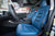 Tesla Model 3 Custom Leather Interior Kit - Blue Leather - Suede Black - Perforated - Matte Carbon Fiber Dashboard - Steering Wheel by T Sportline