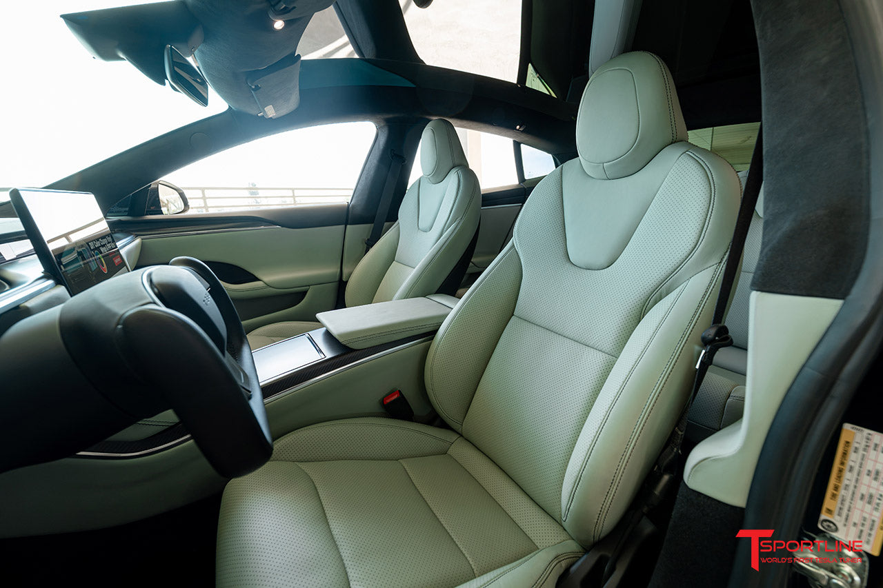 Tesla Model S Sage Leather Custom Interior