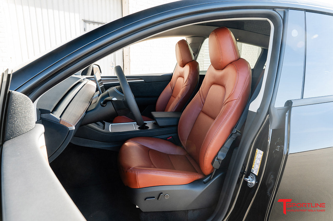 Tesla Model Y Cognac Seat Interior Upgrade