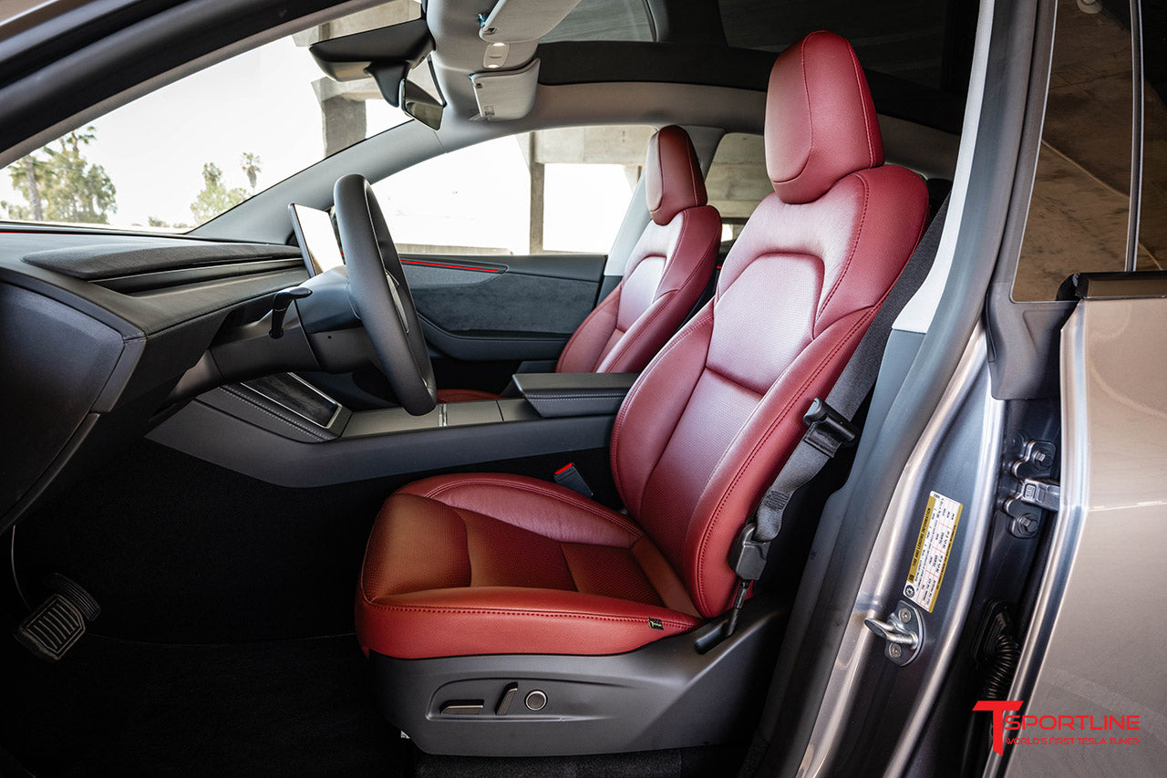 Tesla Model Y Juniper Red Seat Interior Upgrade