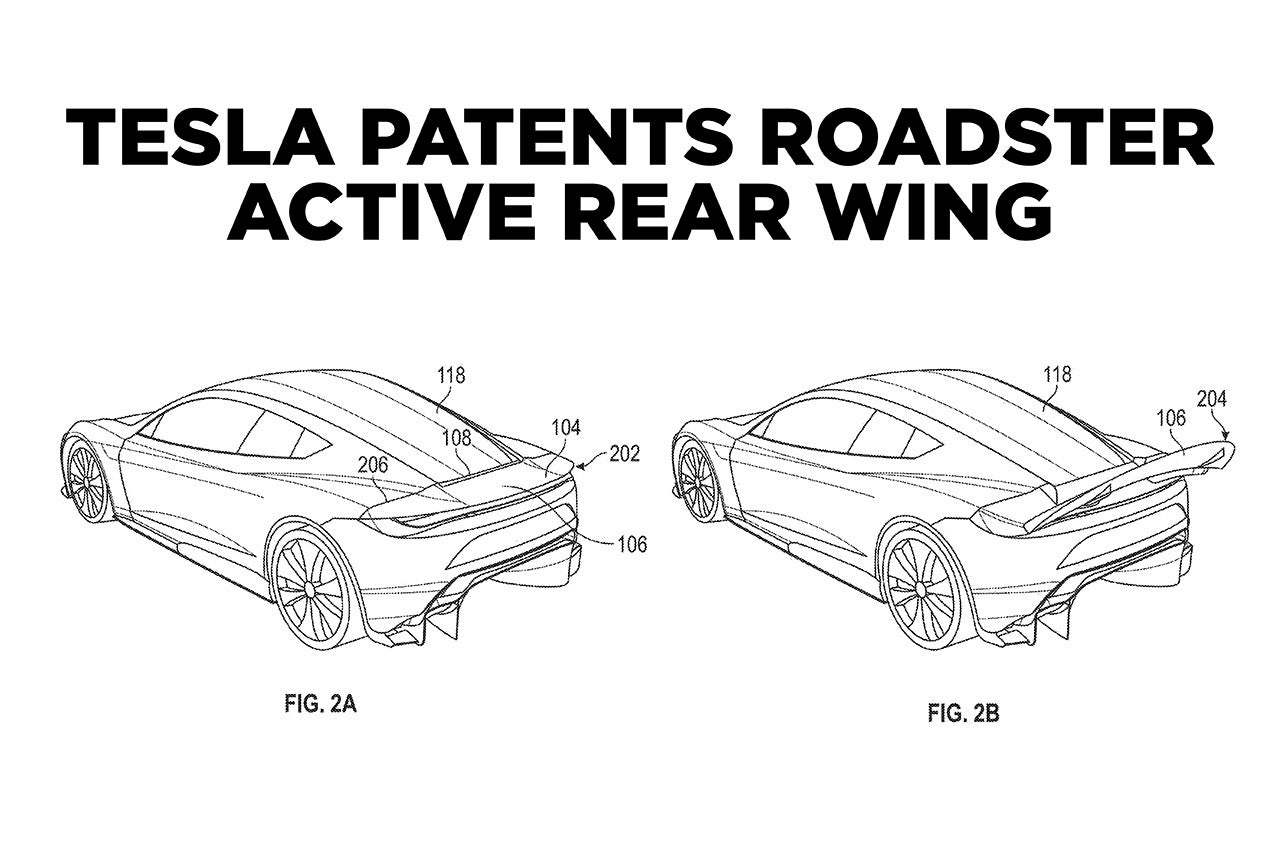 Tesla Patents Roadster Active Rear Wing