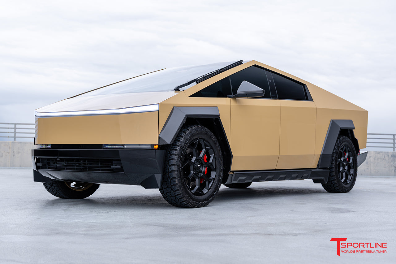 TMaxx Gloss Coffee Crema Cybertruck with Wide Body Kit & 22" CT7 Custom Painted Wheels