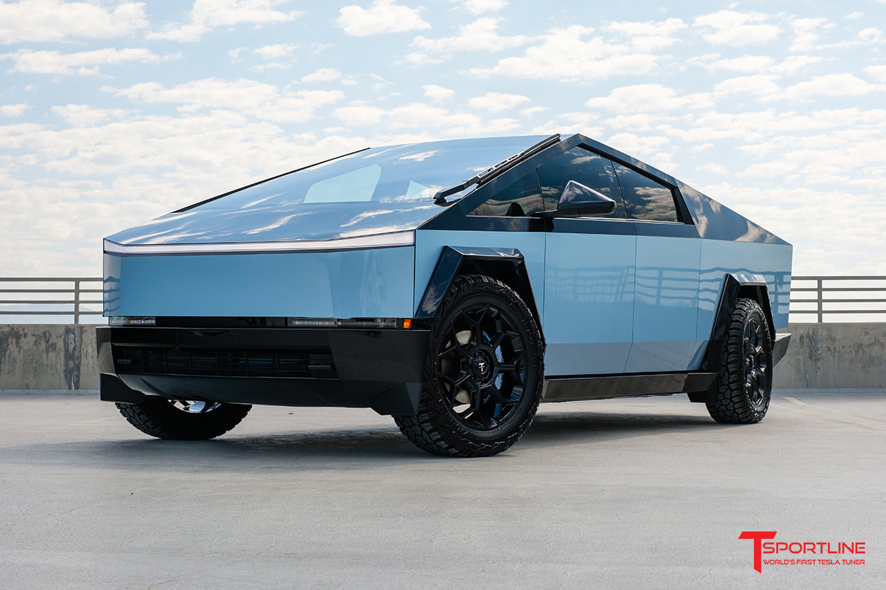 TMaxx Gloss Hyper Black & Ice Blue Cybertruck with 22