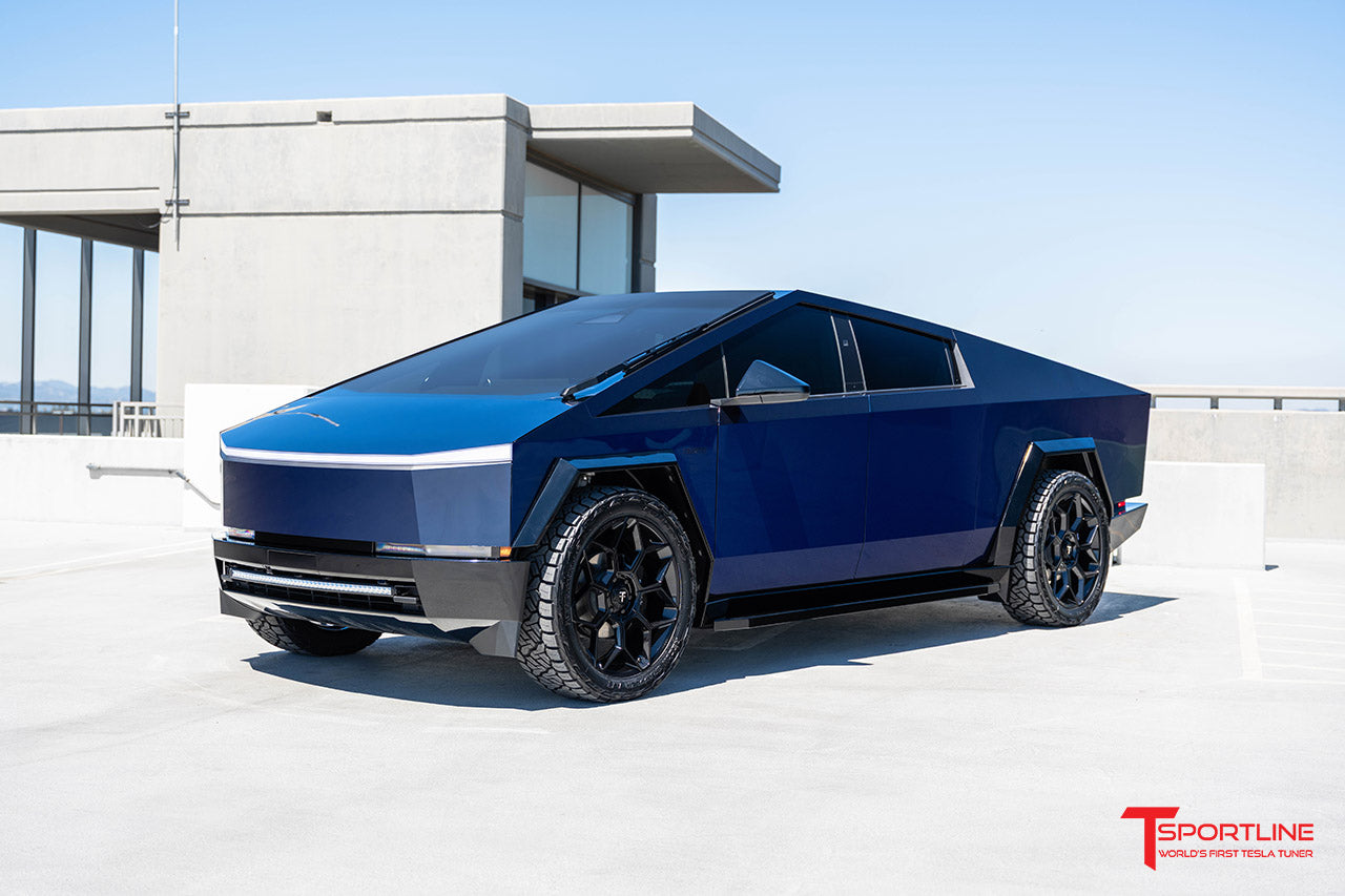 TMaxx Metallic Ocean Blue Tesla Cybertruck with 24" CT7 Forged Wheels