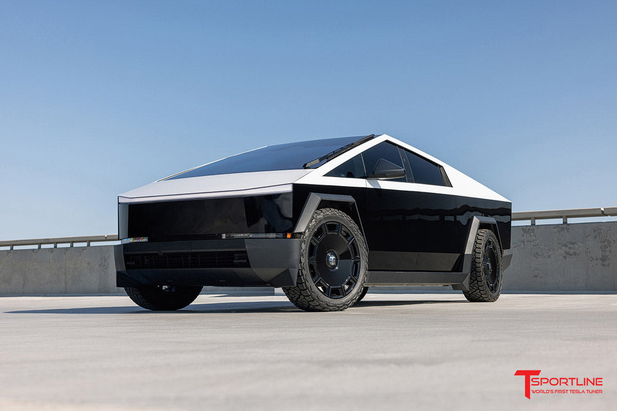 TMaxx Gloss Hyper Black and Hyper White Two Tone Tesla Cybertruck with ...