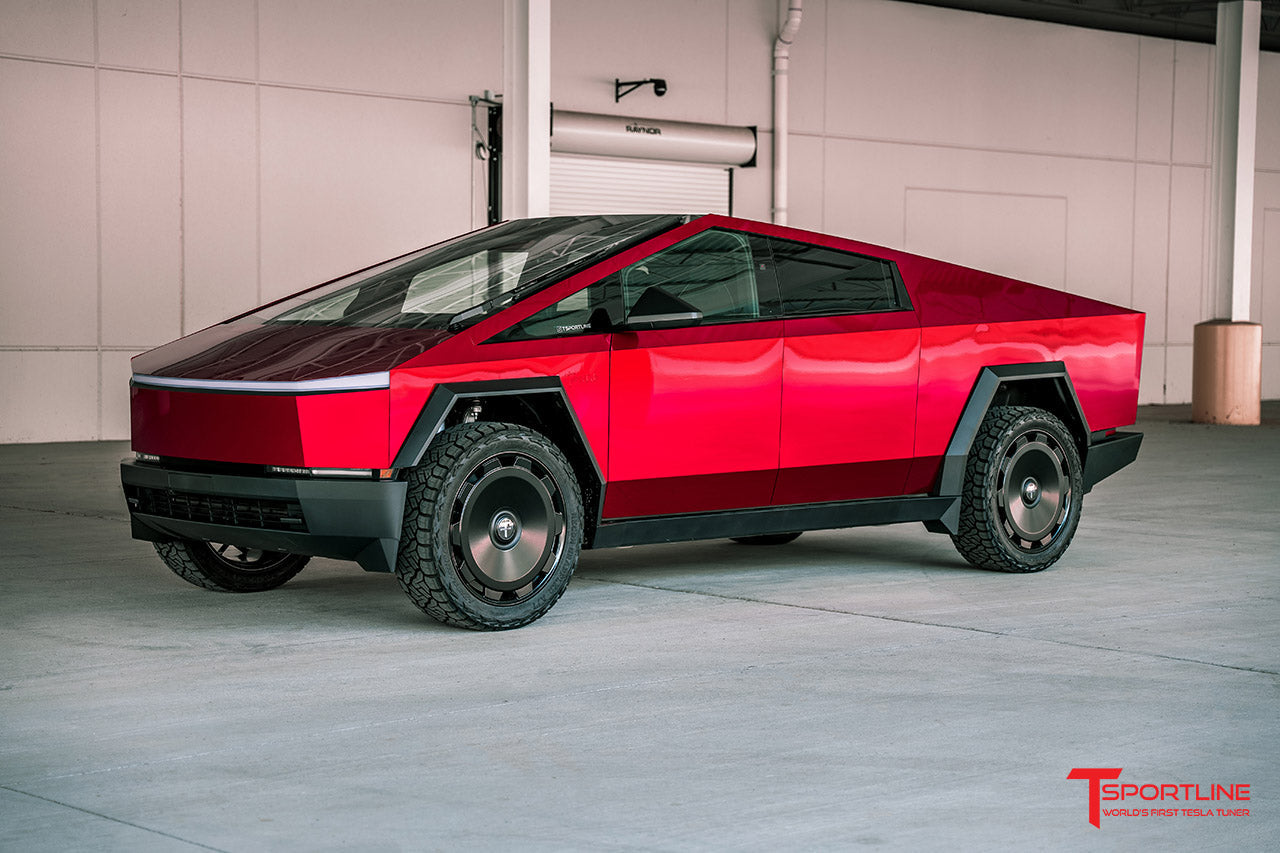Über Red (Inozetek Metallic Vampire Red) Tesla Cybertruck with 24" CTM Forged