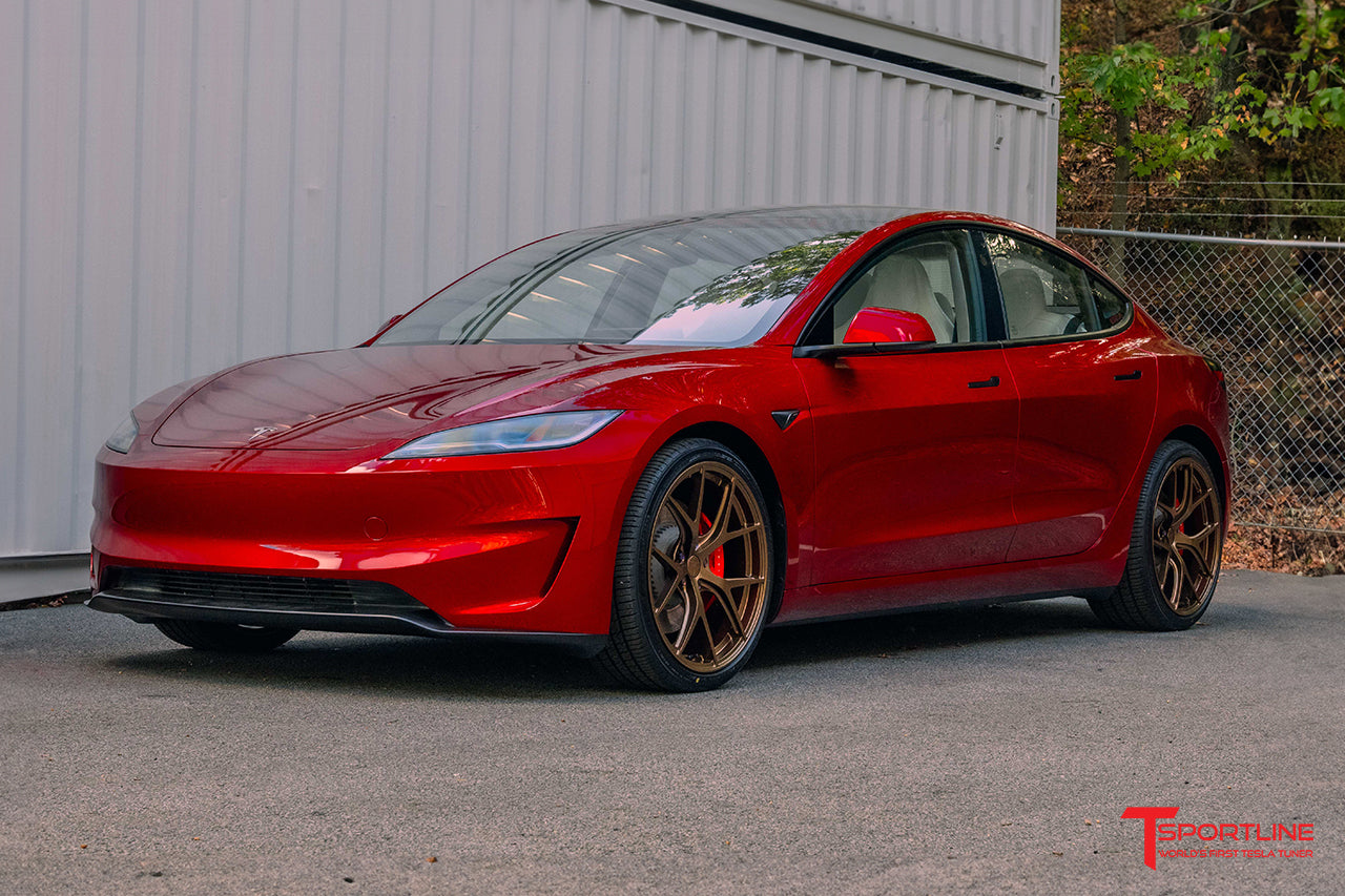 Ultra Red Tesla Model 3 Highland with 20" TXL115 Wheels