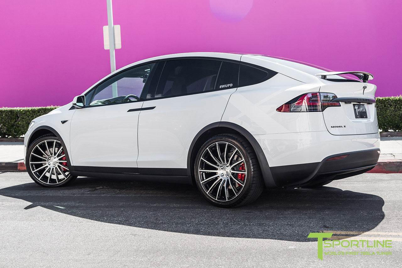 Pearl White Tesla Model X with Diamond Black 22 inch MX114 Forged Wheels