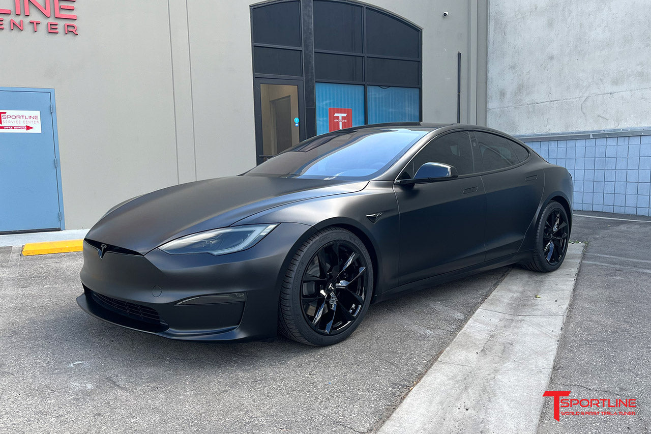 Xpel Stealth Black Tesla Model S with 20" TSS Wheels in Satin Black