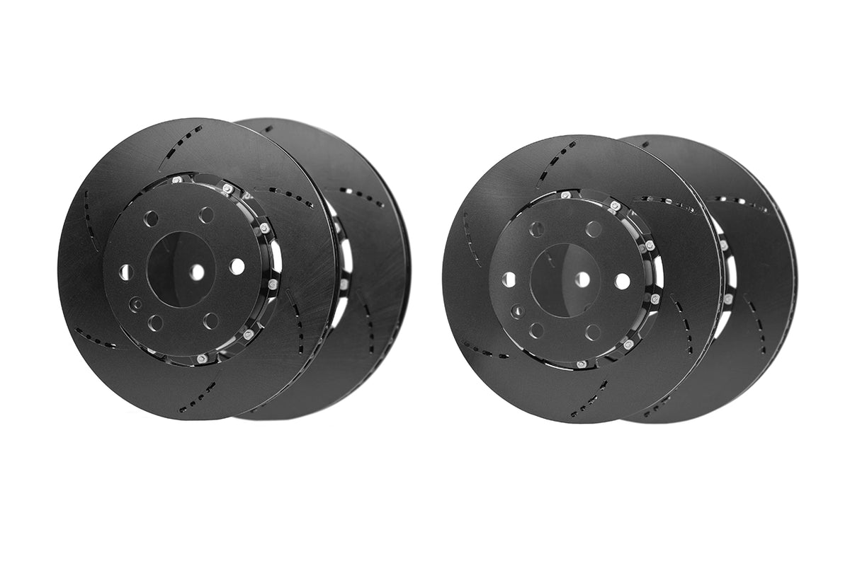 Tesla Cybertruck Lightweight Two-Piece High Performance Slotted &amp; Cross Drilled Brake Rotors