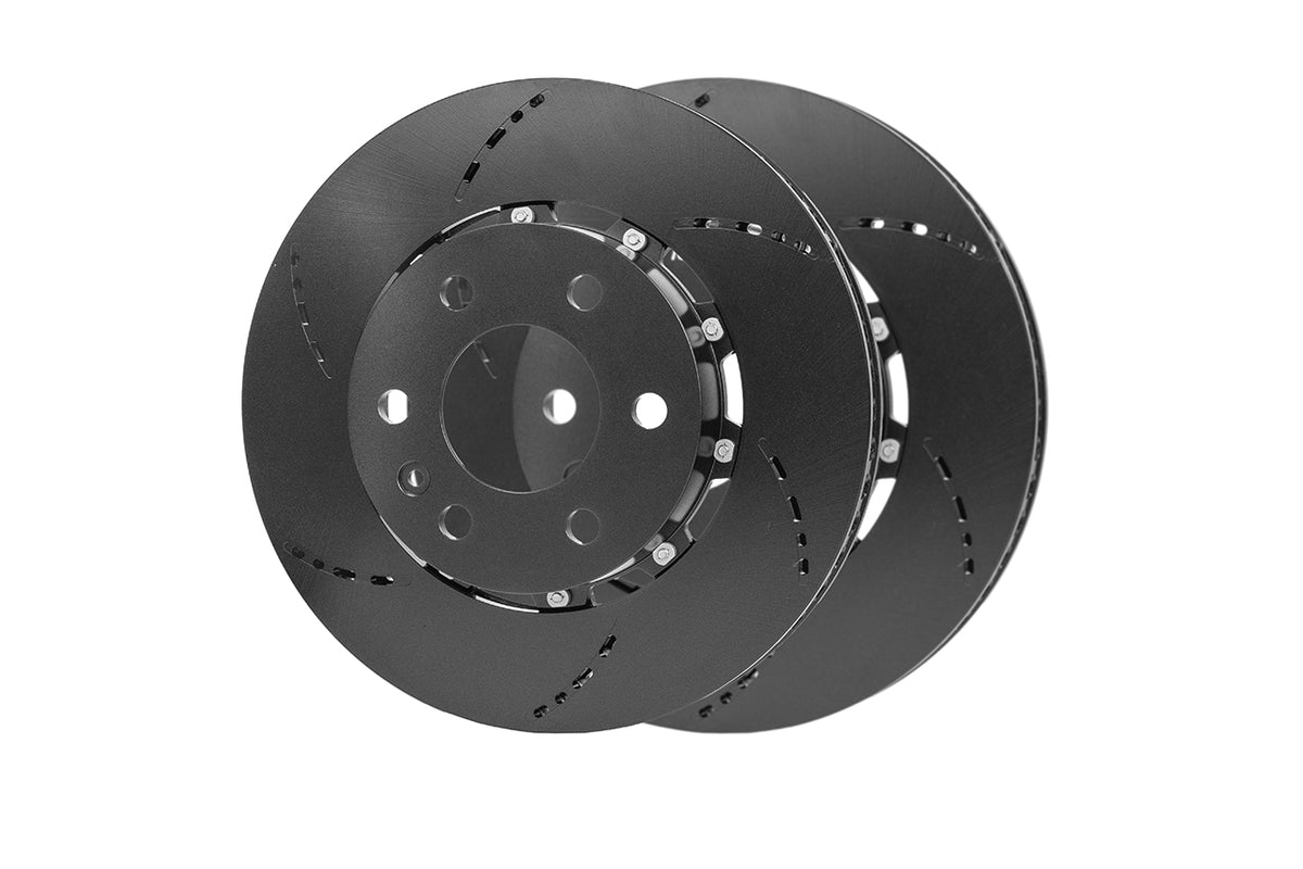 Tesla Cybertruck Lightweight Two-Piece High Performance Slotted &amp; Cross Drilled Brake Rotors