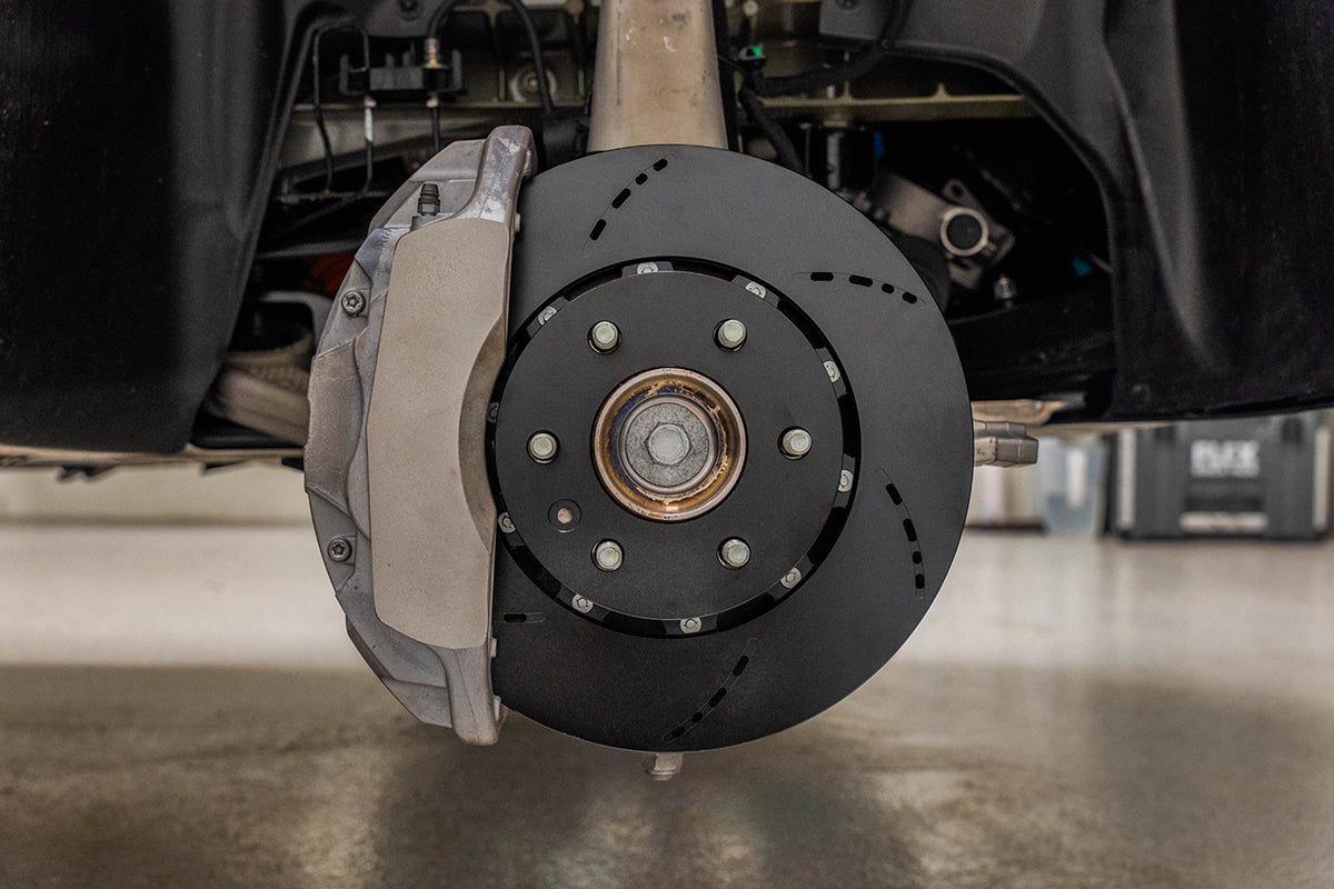 Tesla Cybertruck Lightweight Two-Piece High Performance Slotted &amp; Cross Drilled Brake Rotors
