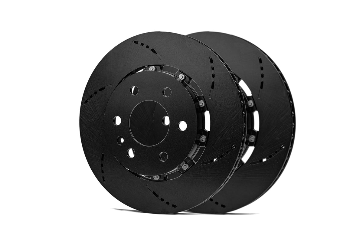 Tesla Cybertruck Lightweight Two-Piece High Performance Slotted &amp; Cross Drilled Brake Rotors