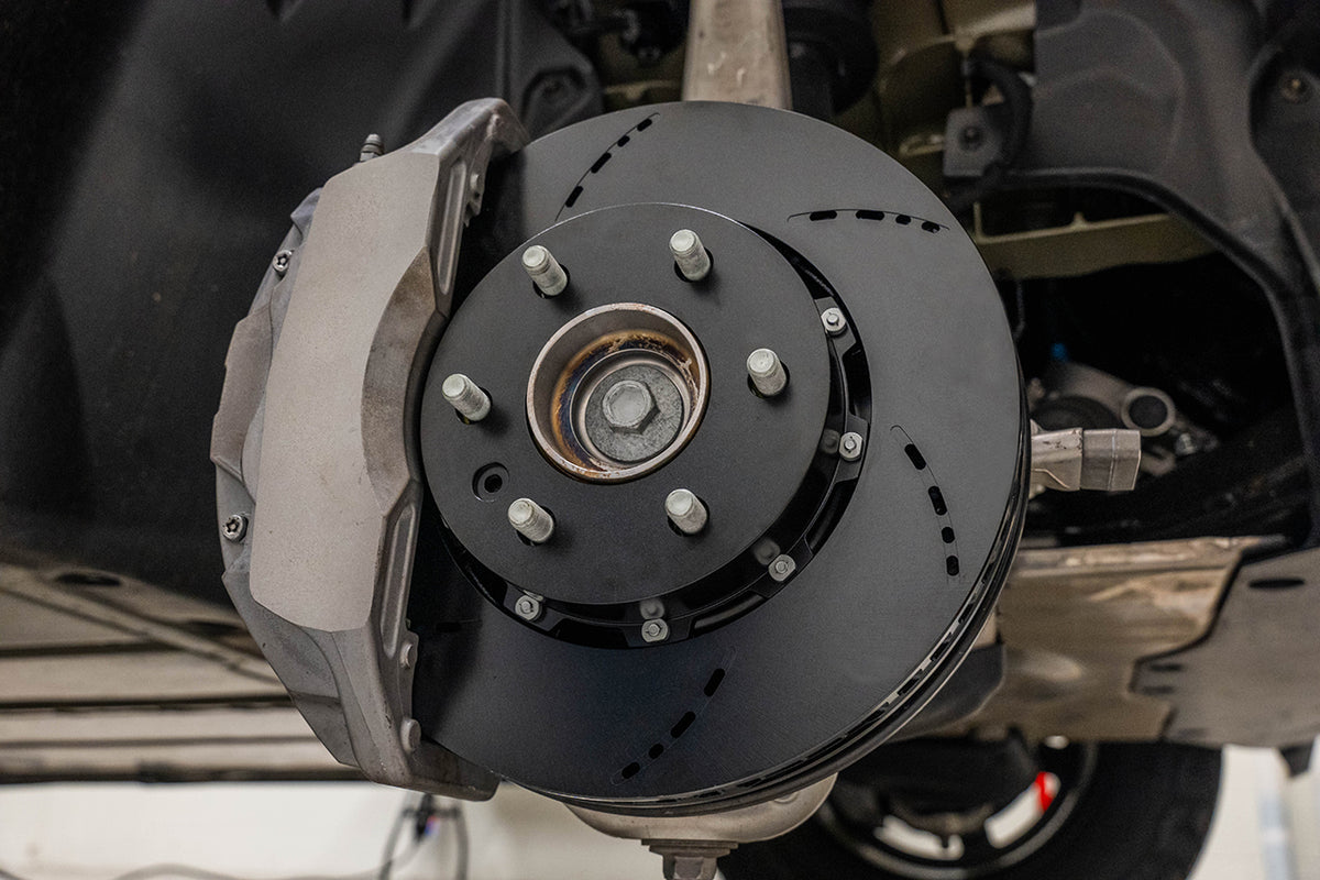 Tesla Cybertruck Lightweight Two-Piece High Performance Slotted &amp; Cross Drilled Brake Rotors