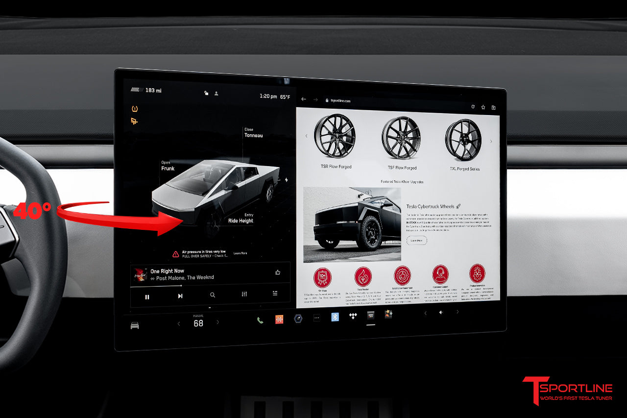 Tesla Cybertruck Center Screen 4-Way Rotating Swivel & Tilt Kit