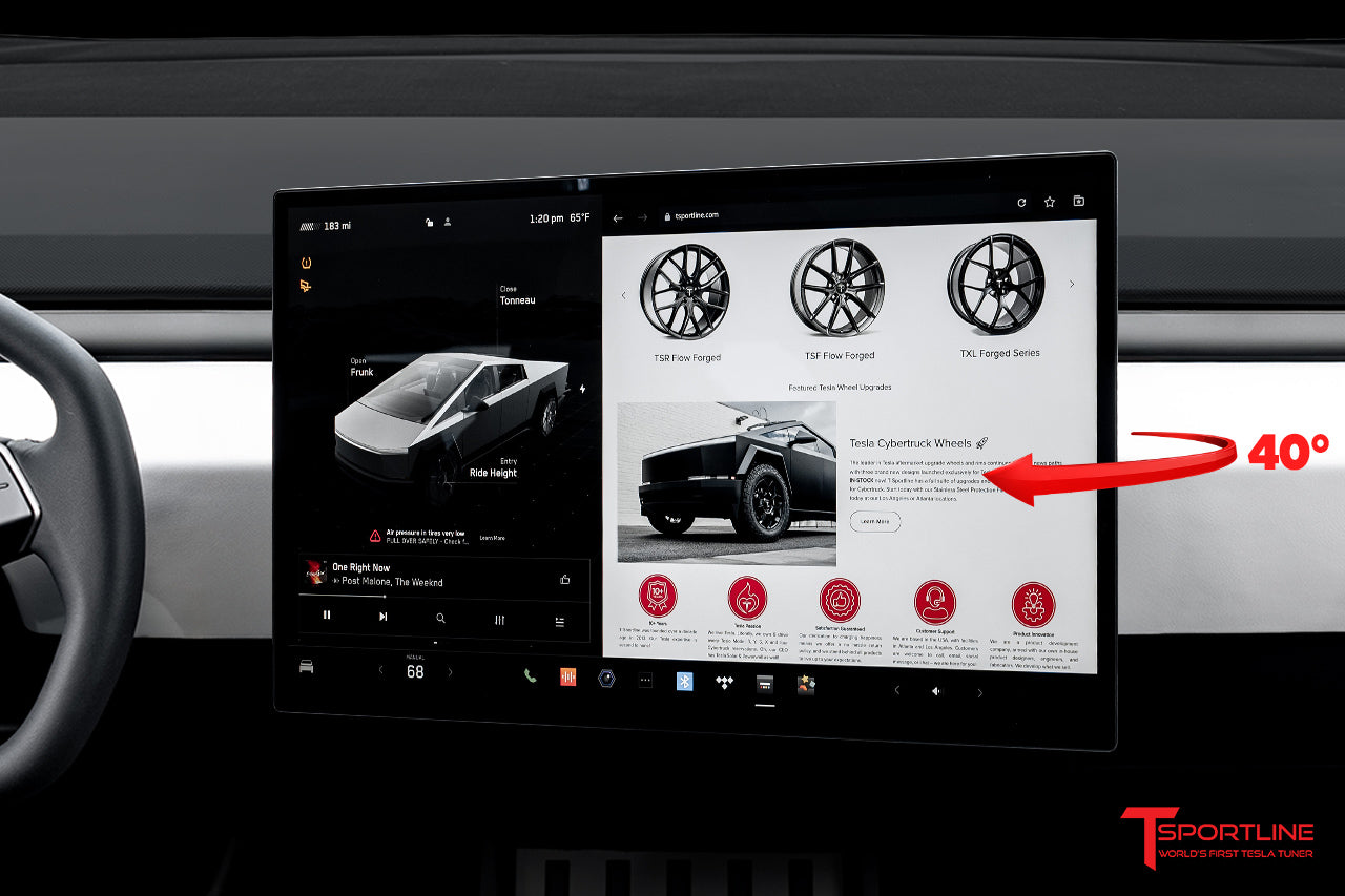 Tesla Cybertruck Center Screen 4-Way Rotating Swivel & Tilt Kit