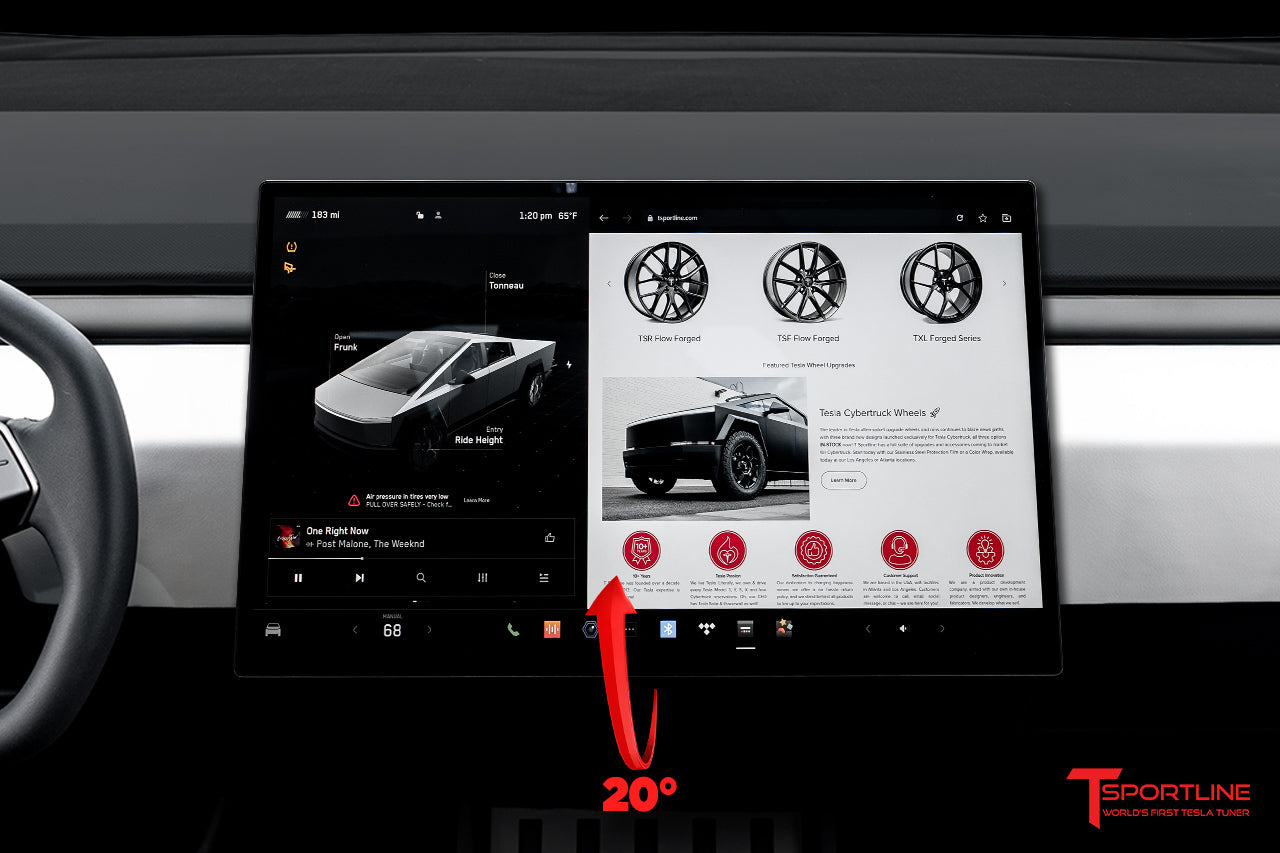 Tesla Cybertruck Center Screen 4-Way Rotating Swivel & Tilt Kit